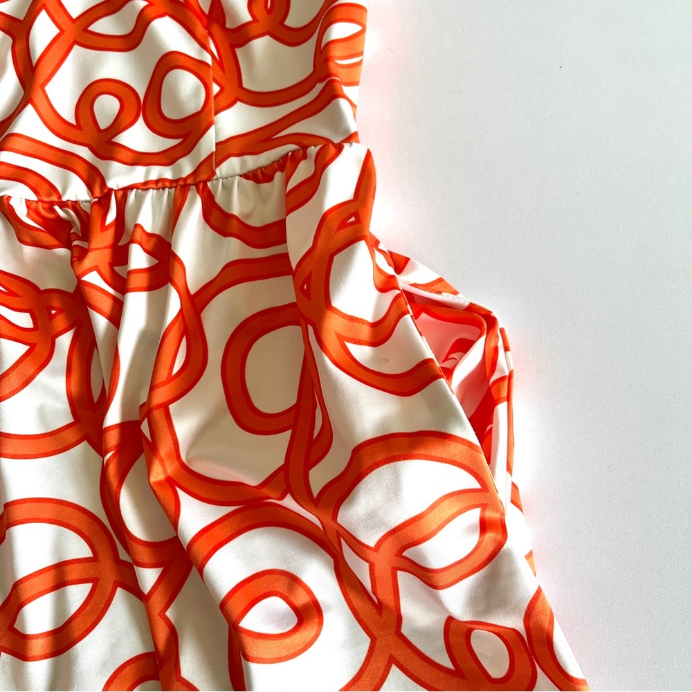 Gretchen Scott date night dress womens small jersey string thing orange vneck - Picture 4 of 7